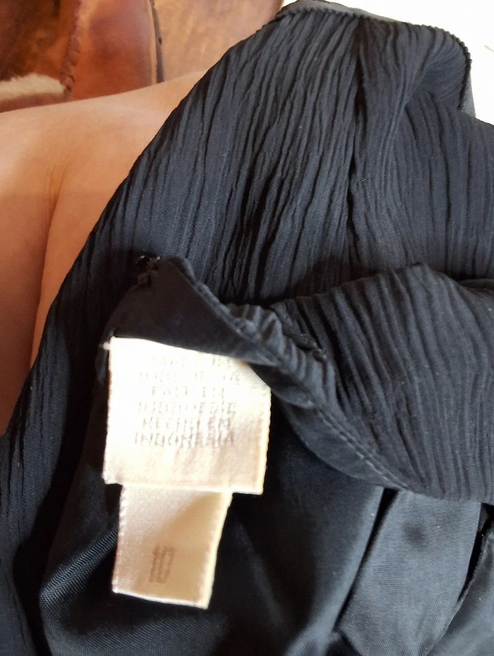 Vintage Liz Claiborne Black Pleated Dress Sleeveless Midi Cocktail Dress 10